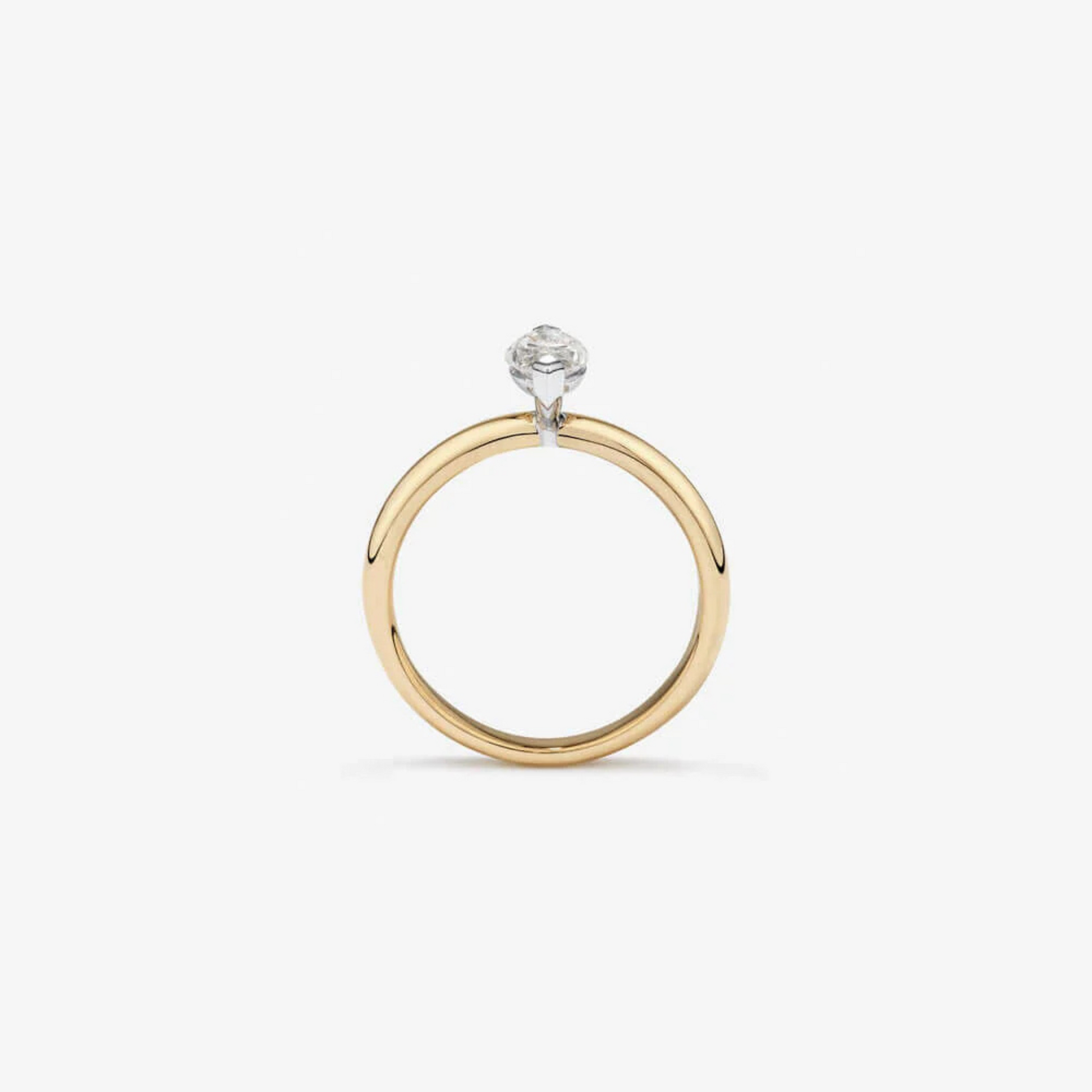 0.70 Carat TW Certified Marquise Cut Diamond Solitaire Engagement Ring in 14kt Yellow and White Gold
