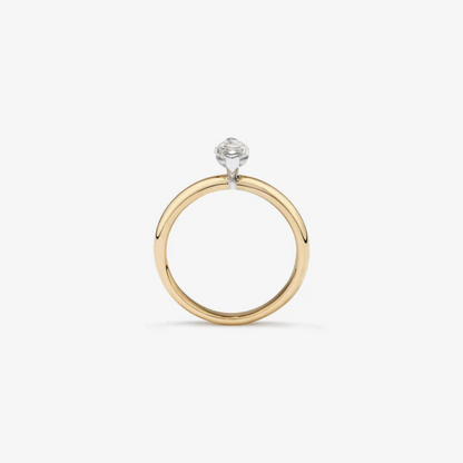 0.70 Carat TW Certified Marquise Cut Diamond Solitaire Engagement Ring in 14kt Yellow and White Gold