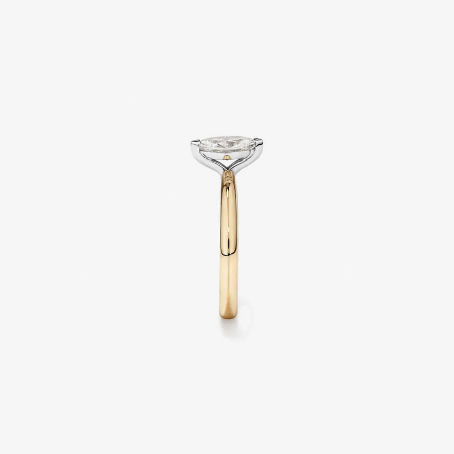 0.70 Carat TW Certified Marquise Cut Diamond Solitaire Engagement Ring in 14kt Yellow and White Gold