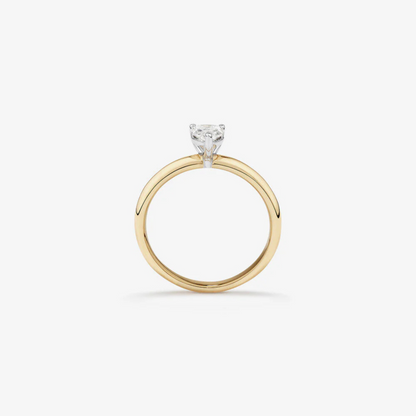 0.70 Carat TW Pear Cut Diamond Solitaire Engagement Ring in 14kt Yellow and White Gold