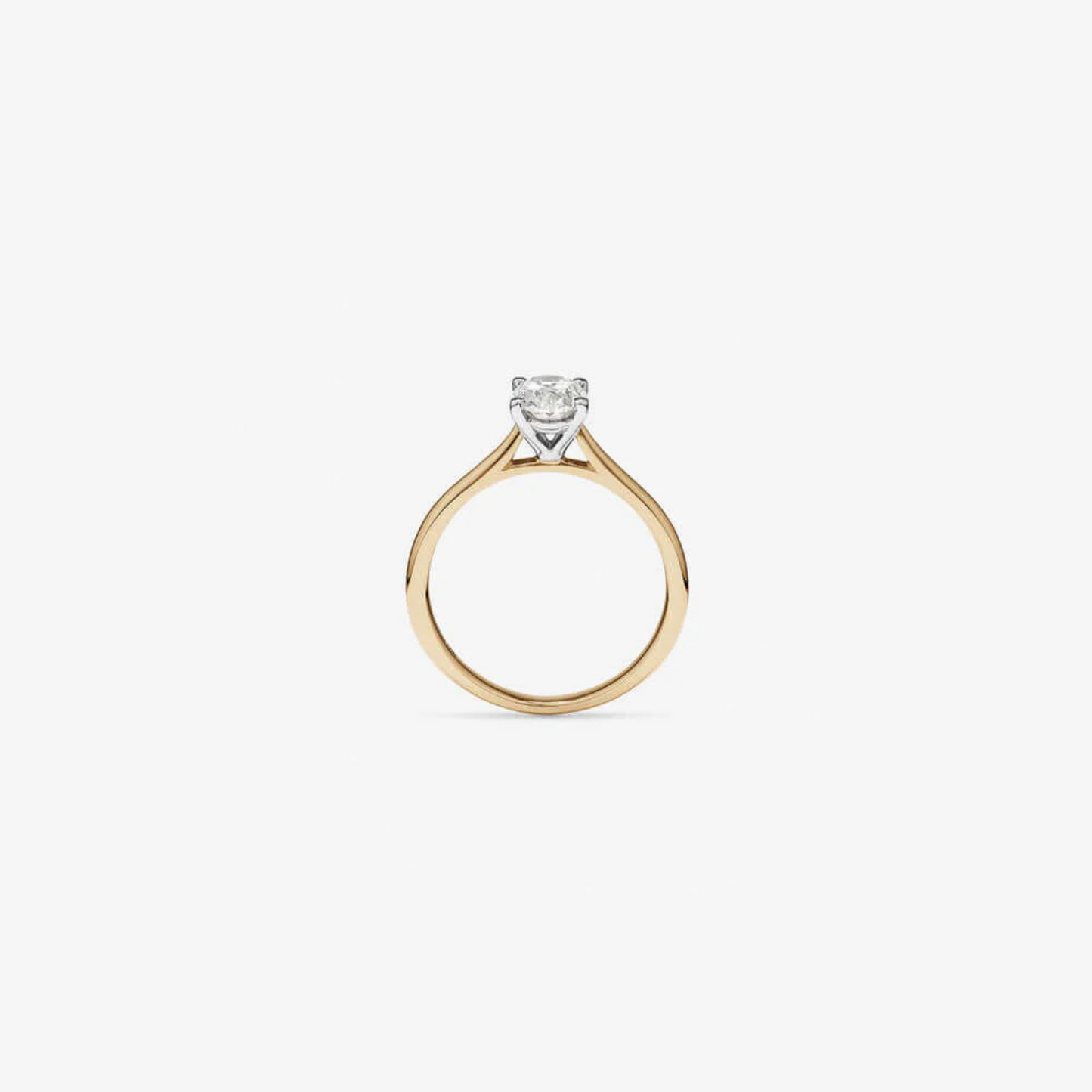 1.00 Carat TW Oval Solitaire Engagement Ring in 14kt Yellow and White Gold