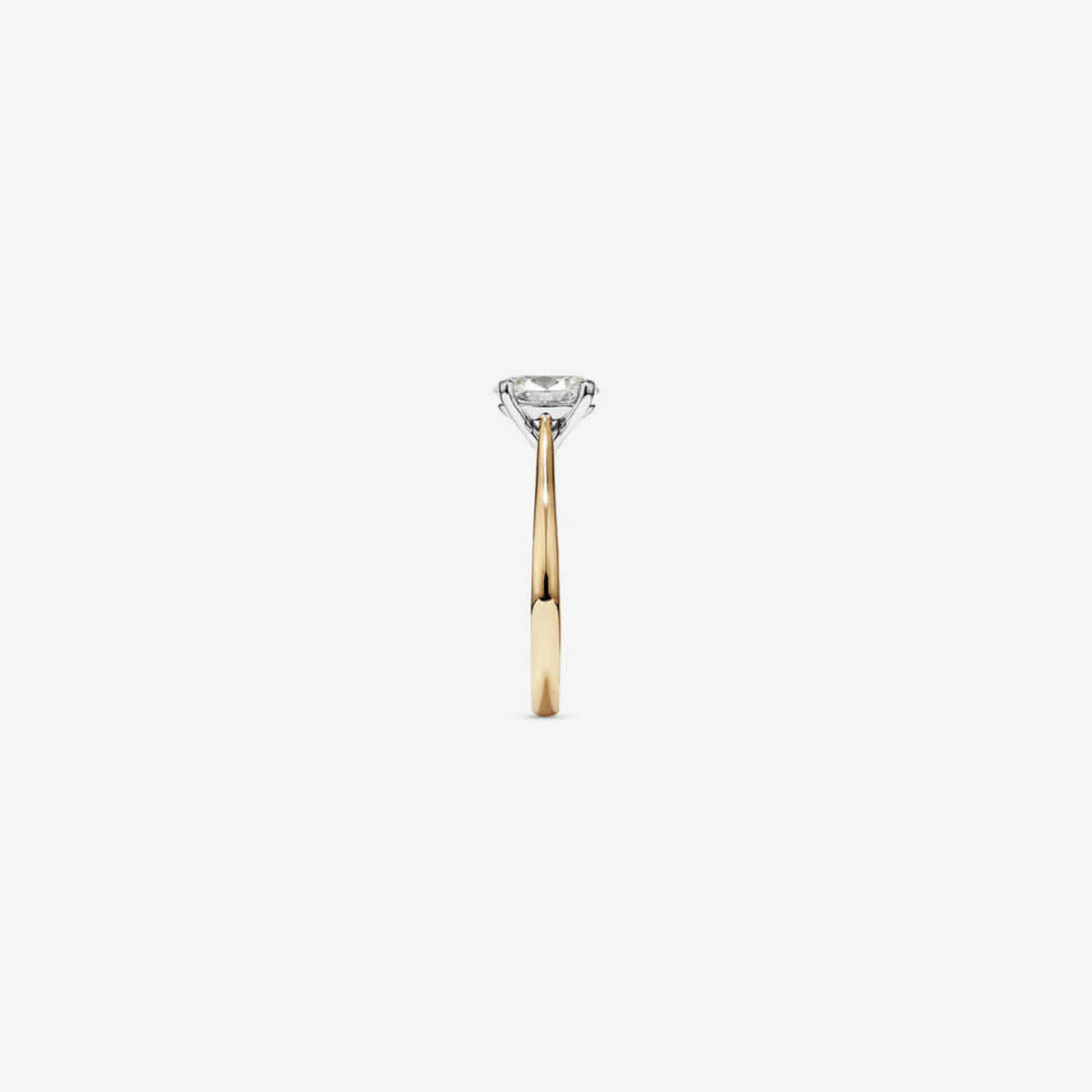 1.00 Carat TW Oval Solitaire Engagement Ring in 14kt Yellow and White Gold