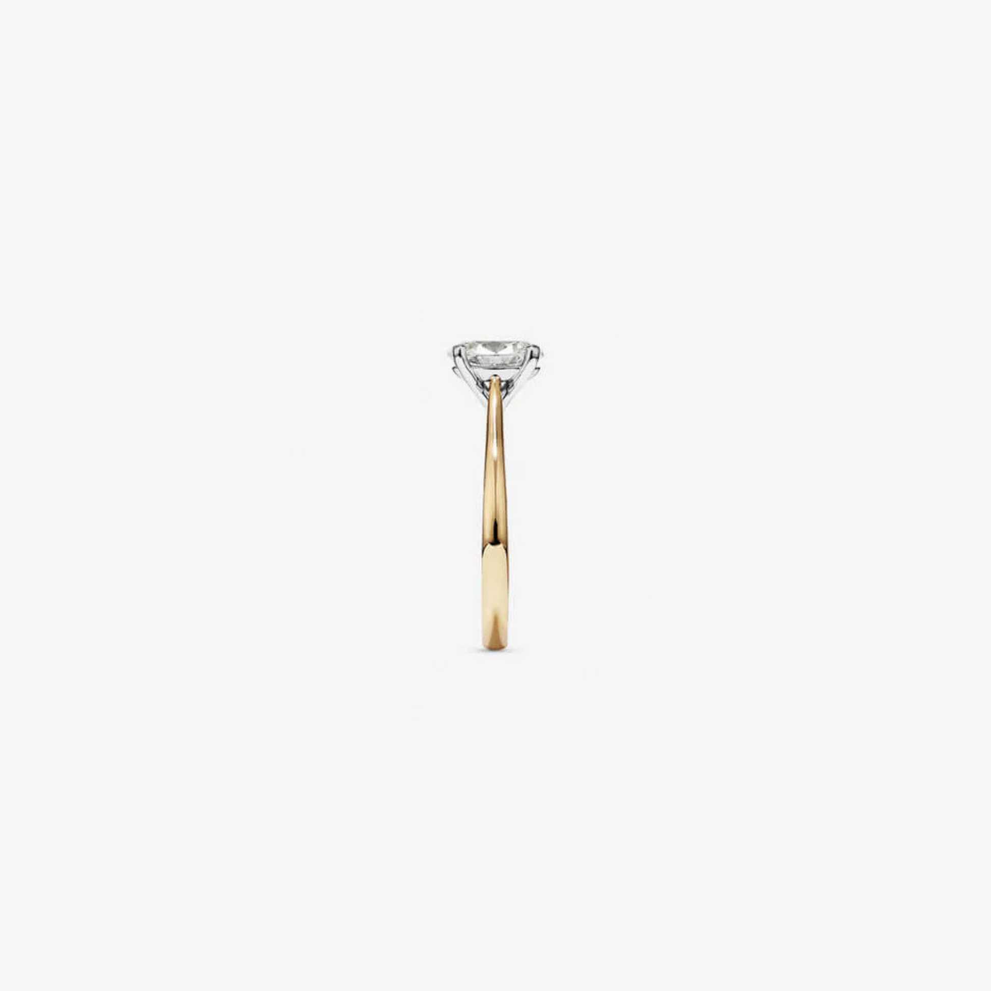 1.00 Carat TW Oval Solitaire Engagement Ring in 14kt Yellow and White Gold