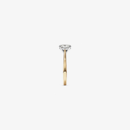 1.00 Carat TW Oval Solitaire Engagement Ring in 14kt Yellow and White Gold