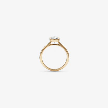 1.25 Carat TW Pear Cut Laboratory-Grown Diamond Solitaire Bezel Set Engagement Ring in 14kt Yellow Gold