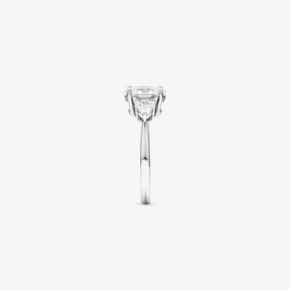 1.65 Carat TW Three Stone Oval and Pear Shaped Laboratory-Grown Diamond Engagement Ring in 14kt White Gold