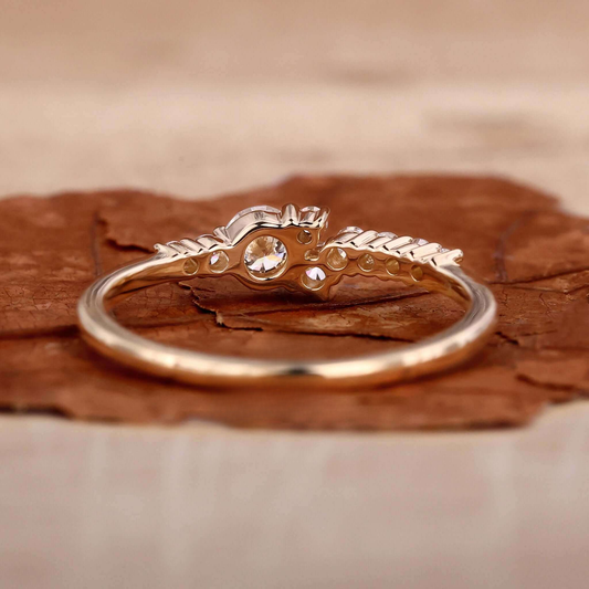 Round Brilliant Cut Lab Grown Diamond Cluster Engagement Ring for Her