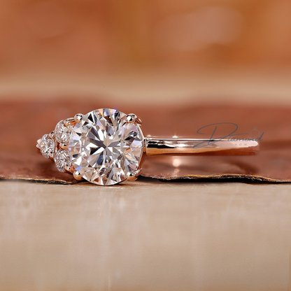 Asymmetrical Ring - Round Brilliant Cut
