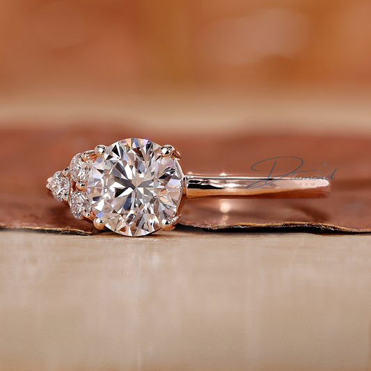 Asymmetrical Ring - Round Brilliant Cut