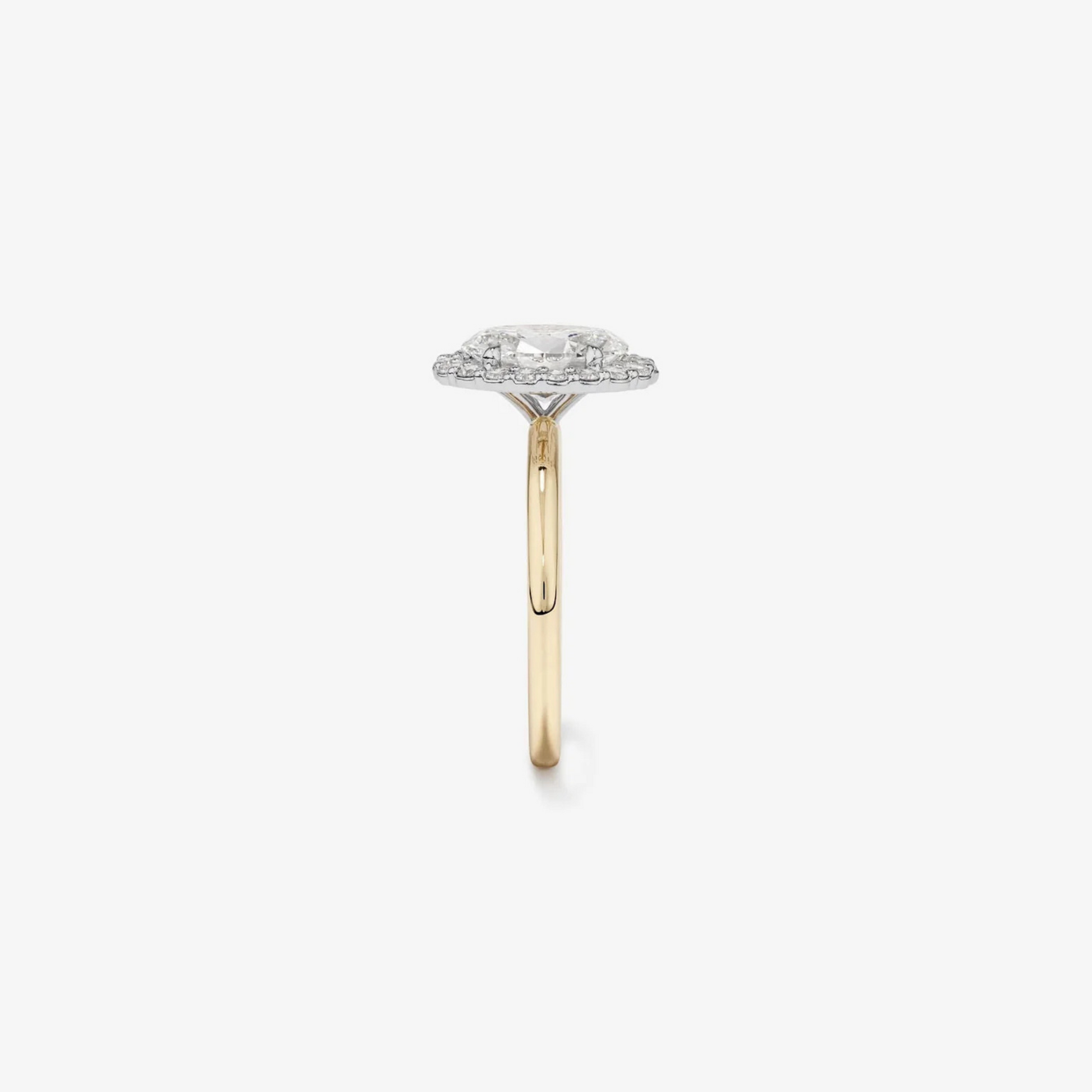 2.34 Carat TW Oval Cut Laboratory-Grown Diamond Halo Engagement Ring