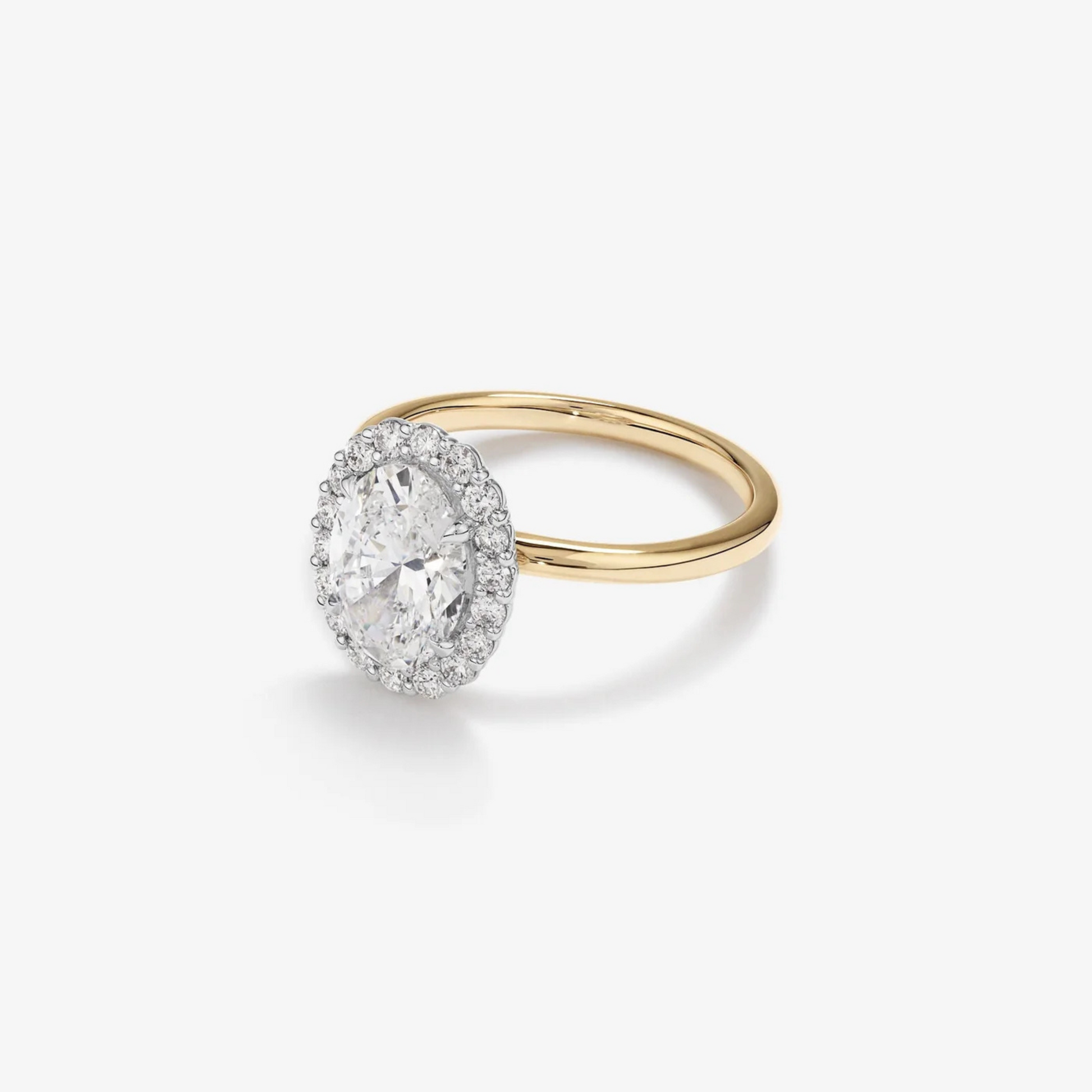 2.34 Carat TW Oval Cut Laboratory-Grown Diamond Halo Engagement Ring