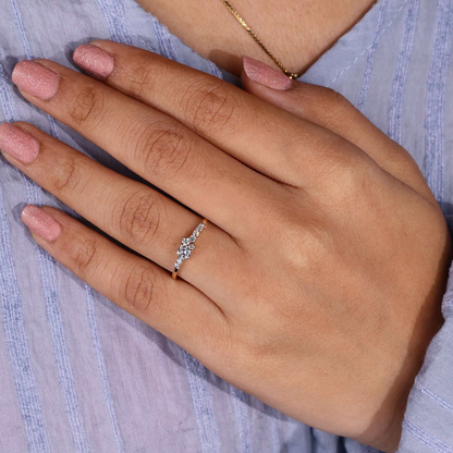 Round Brilliant Cut Lab Grown Diamond Cluster Engagement Ring for Her