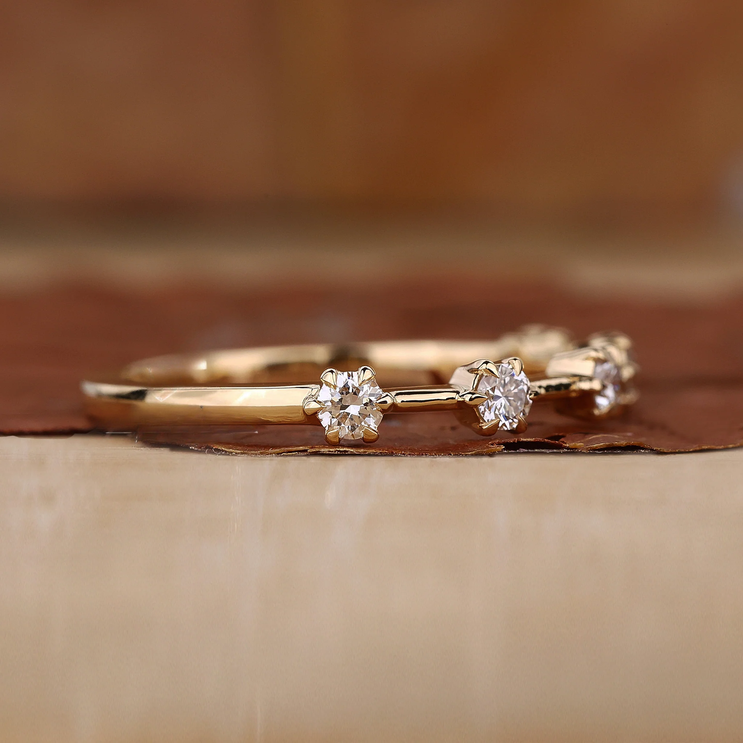 5 stone wedding band - Distance Pave