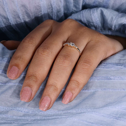 Round Brilliant Cut Lab Grown Diamond Cluster Engagement Ring for Her