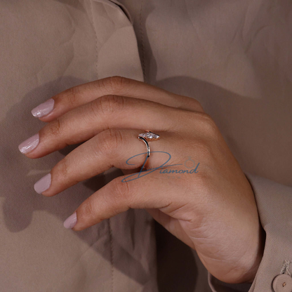 Round and Pear Lab Grown Diamond Promise Ring