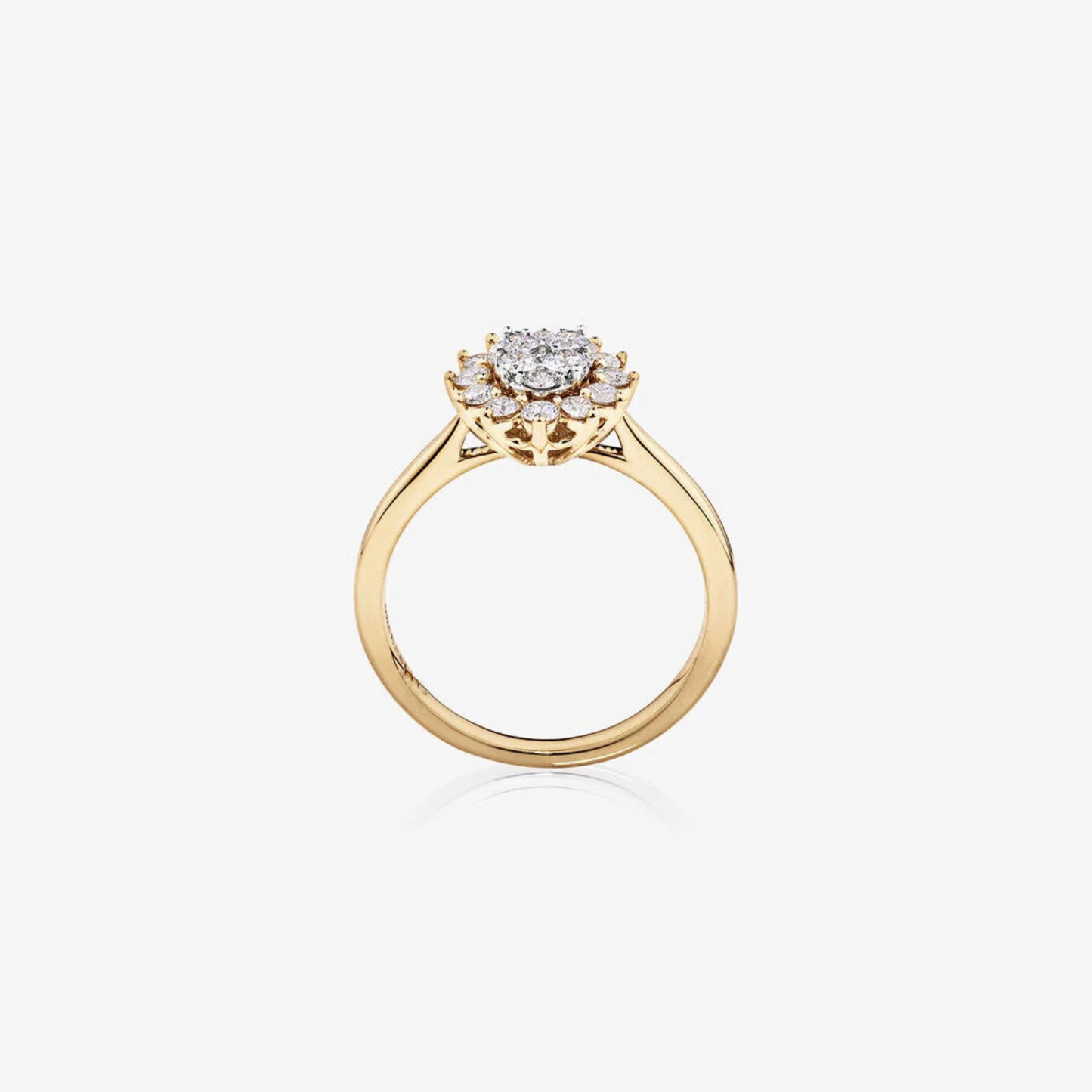 Cluster Ring with 0.62 Carat TW of Diamonds in 14kt Yellow Gold