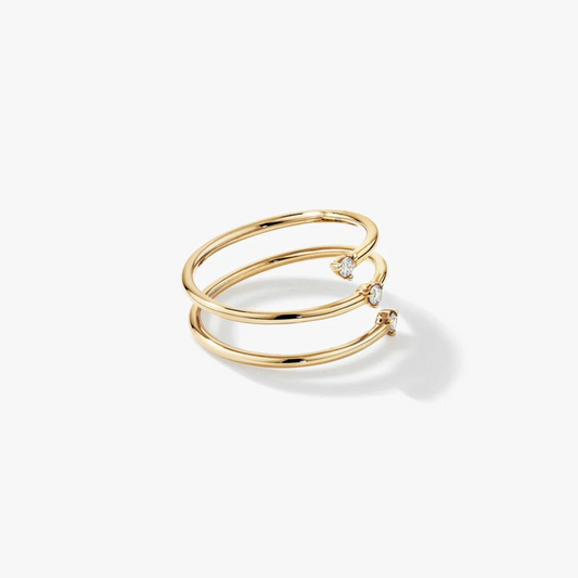 Diamond Accent Wrap Around Ring in 14kt Yellow Gold