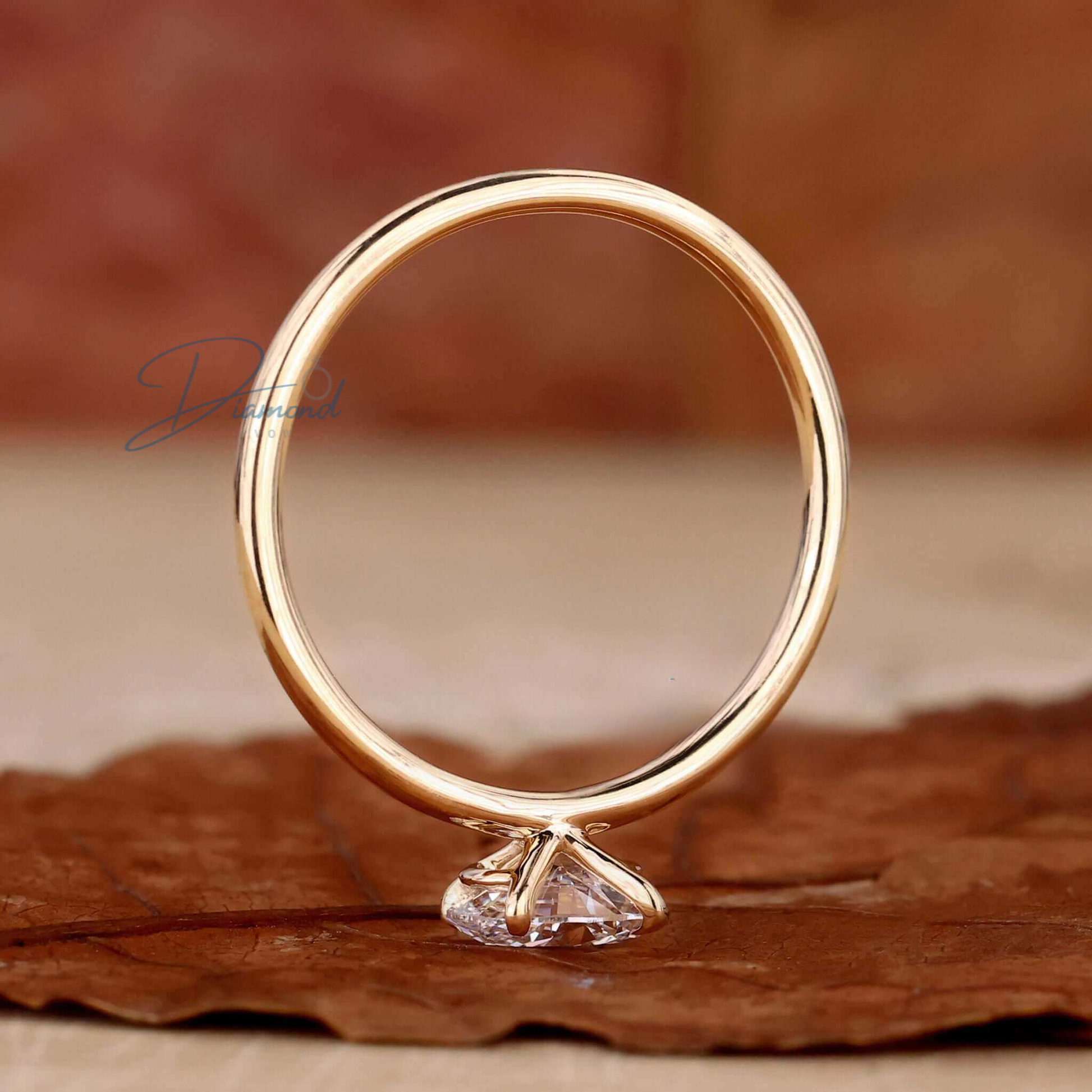 East to West Set Oval Diamond Solitaire Engagement Ring for Women