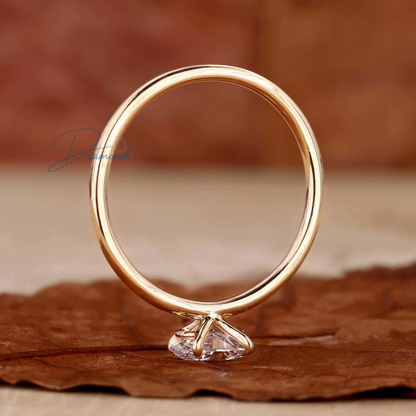 East to West Set Oval Diamond Solitaire Engagement Ring for Women