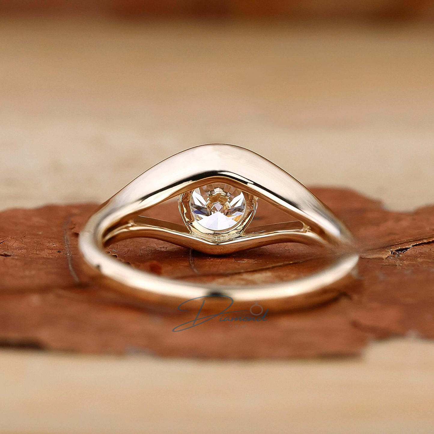 Eye Shape Round Lab Grown Diamond Solitaire Engagement Ring