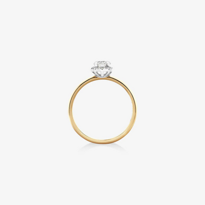 Halo Engagement Ring with 0.50 Carat TW of Diamonds in 14kt Yellow & White Gold
