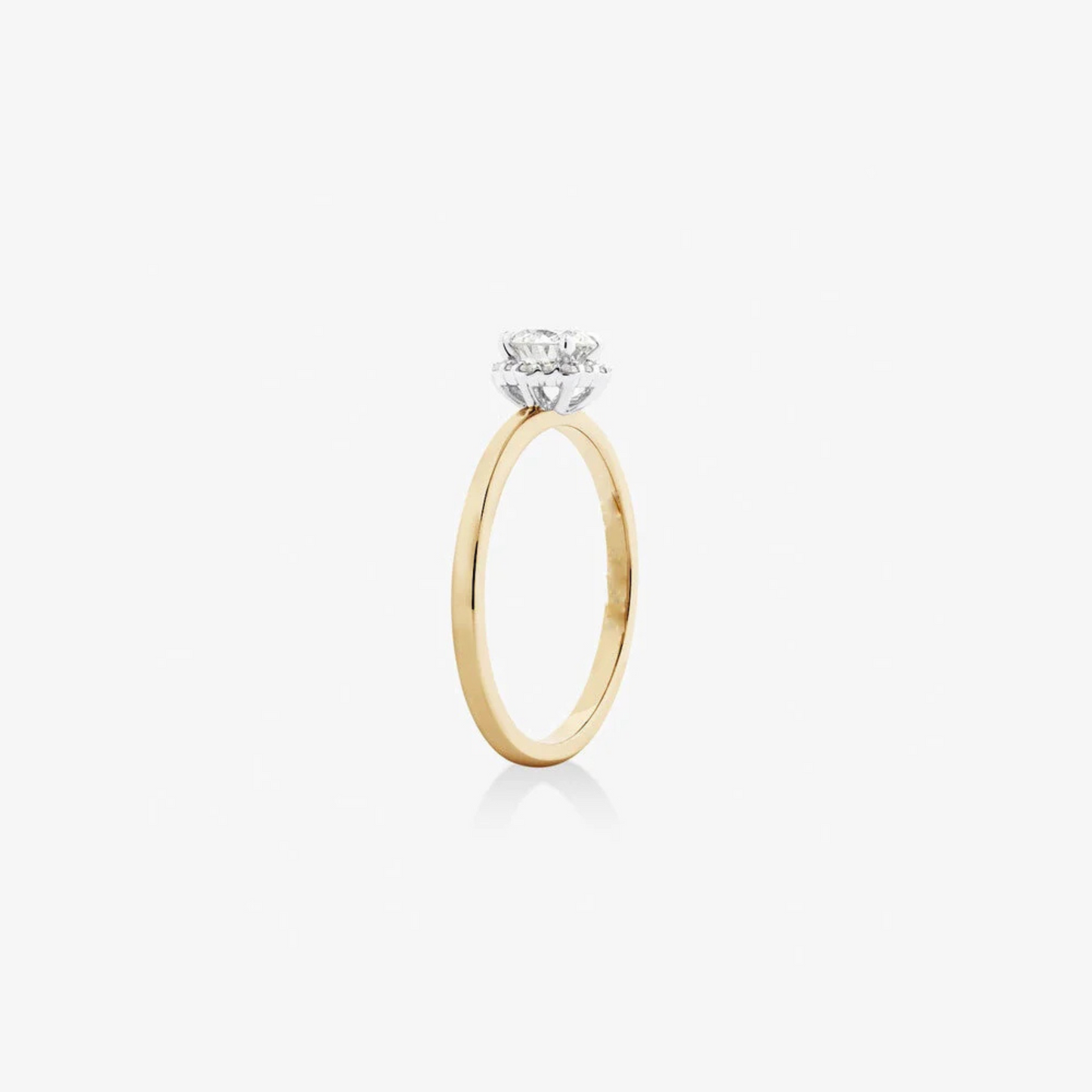 Halo Engagement Ring with 0.50 Carat TW of Diamonds in 14kt Yellow & White Gold