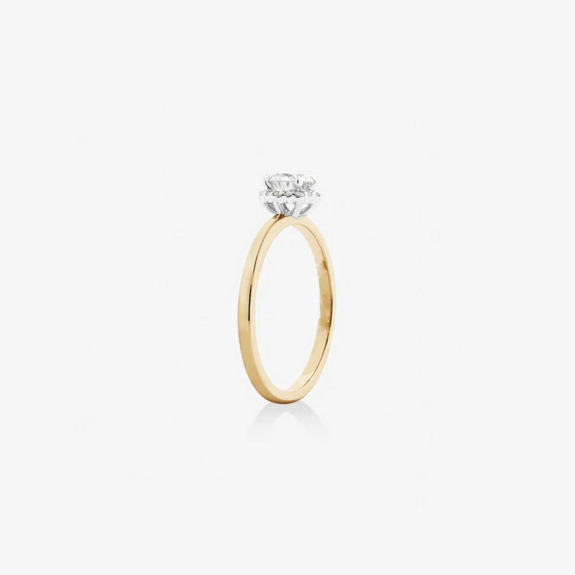 Halo Engagement Ring with 0.50 Carat TW of Diamonds in 14kt Yellow & White Gold