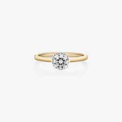 Halo Engagement Ring with 0.50 Carat TW of Diamonds in 14kt Yellow & White Gold