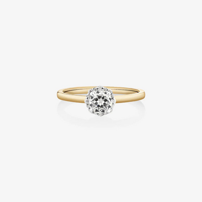 Halo Engagement Ring with 0.50 Carat TW of Diamonds in 14kt Yellow & White Gold