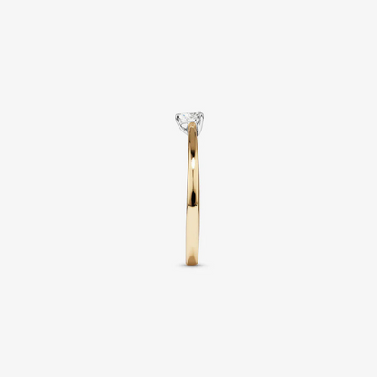 Pear Cut Diamond Solitaire Promise Ring in 14kt Yellow and White Gold