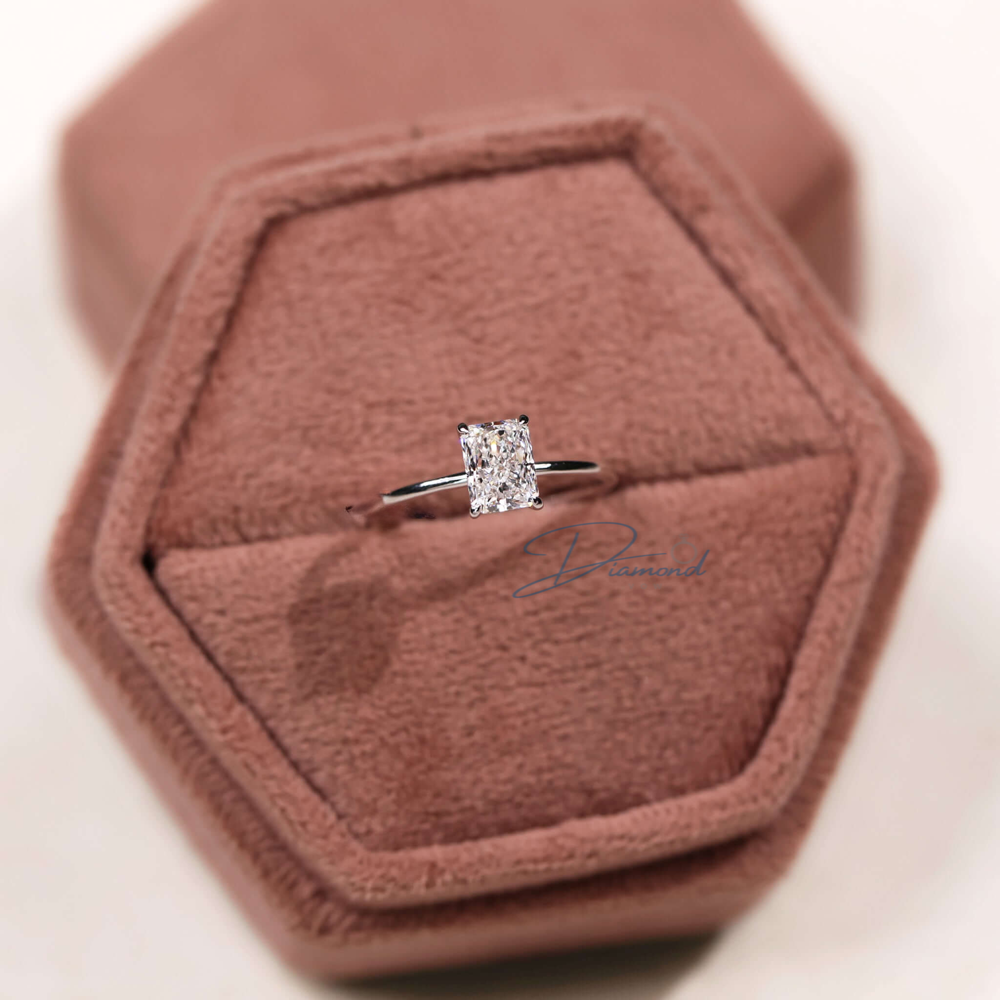 Radiant Cut Lab Grown Diamond Solitaire Engagement Ring