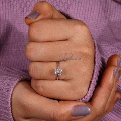 Radiant Cut Lab Grown Diamond Solitaire Engagement Ring