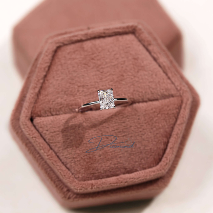 Radiant Cut Lab Grown Diamond Solitaire Engagement Ring