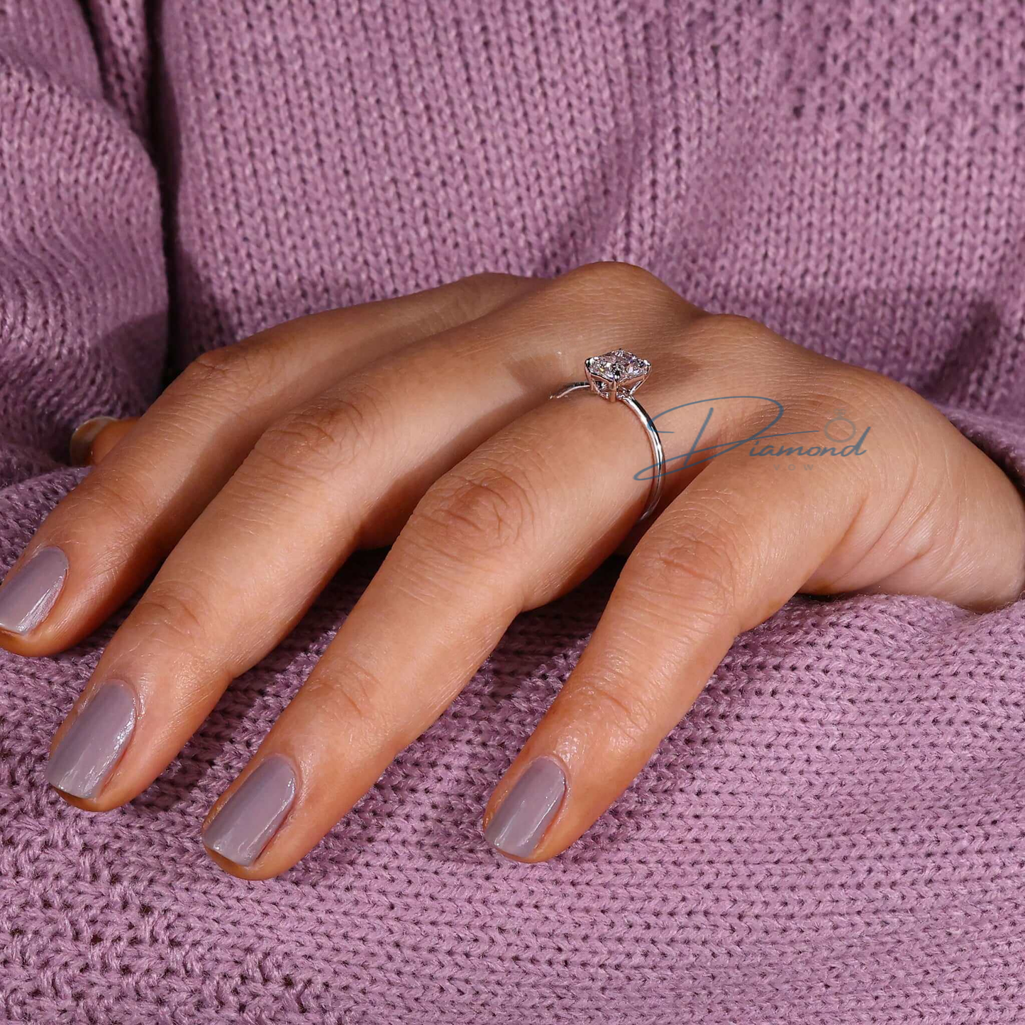 Radiant Cut Lab Grown Diamond Solitaire Engagement Ring