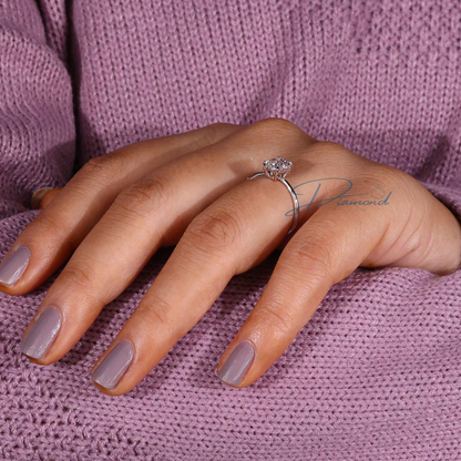 Radiant Cut Lab Grown Diamond Solitaire Engagement Ring