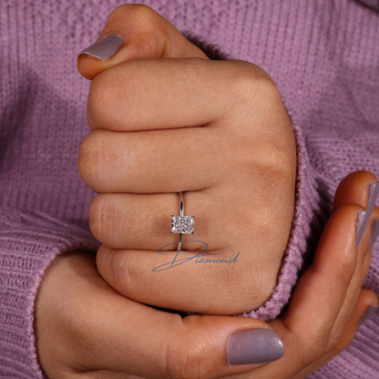 Radiant Cut Lab Grown Diamond Solitaire Engagement Ring
