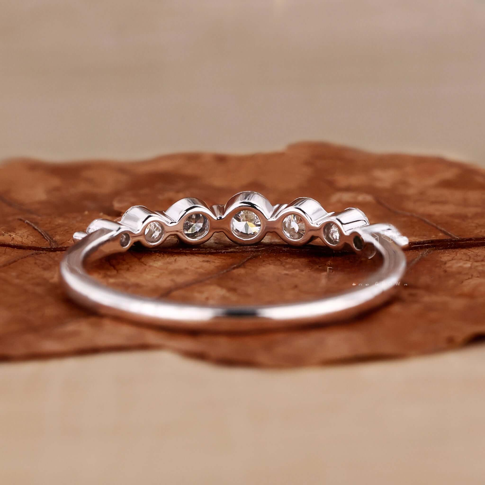 Seven Stone Round Lab Grown Diamond Wedding Band