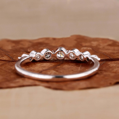 Seven Stone Round Lab Grown Diamond Wedding Band