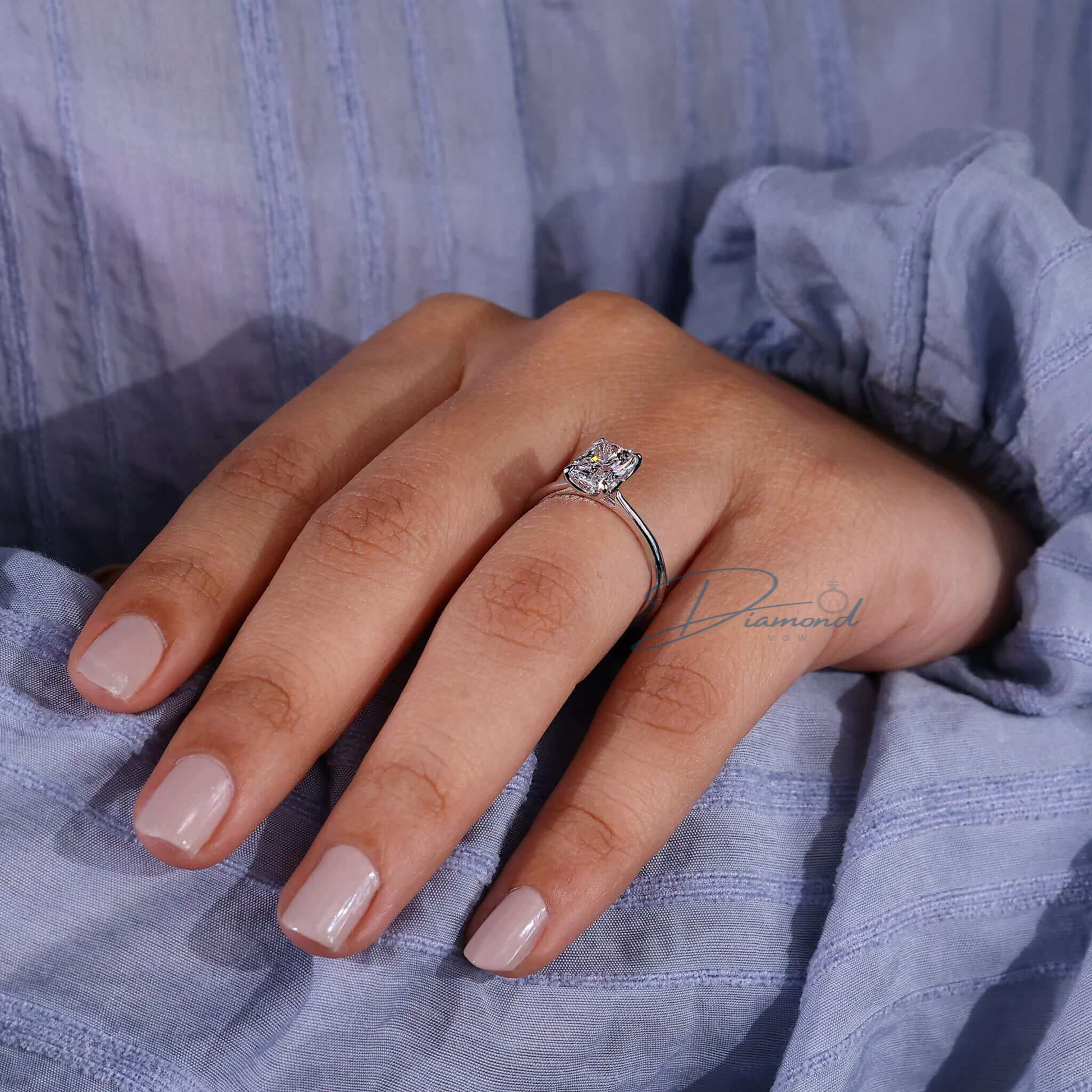 Solitaire Radiant Cut Diamond Engagement Ring