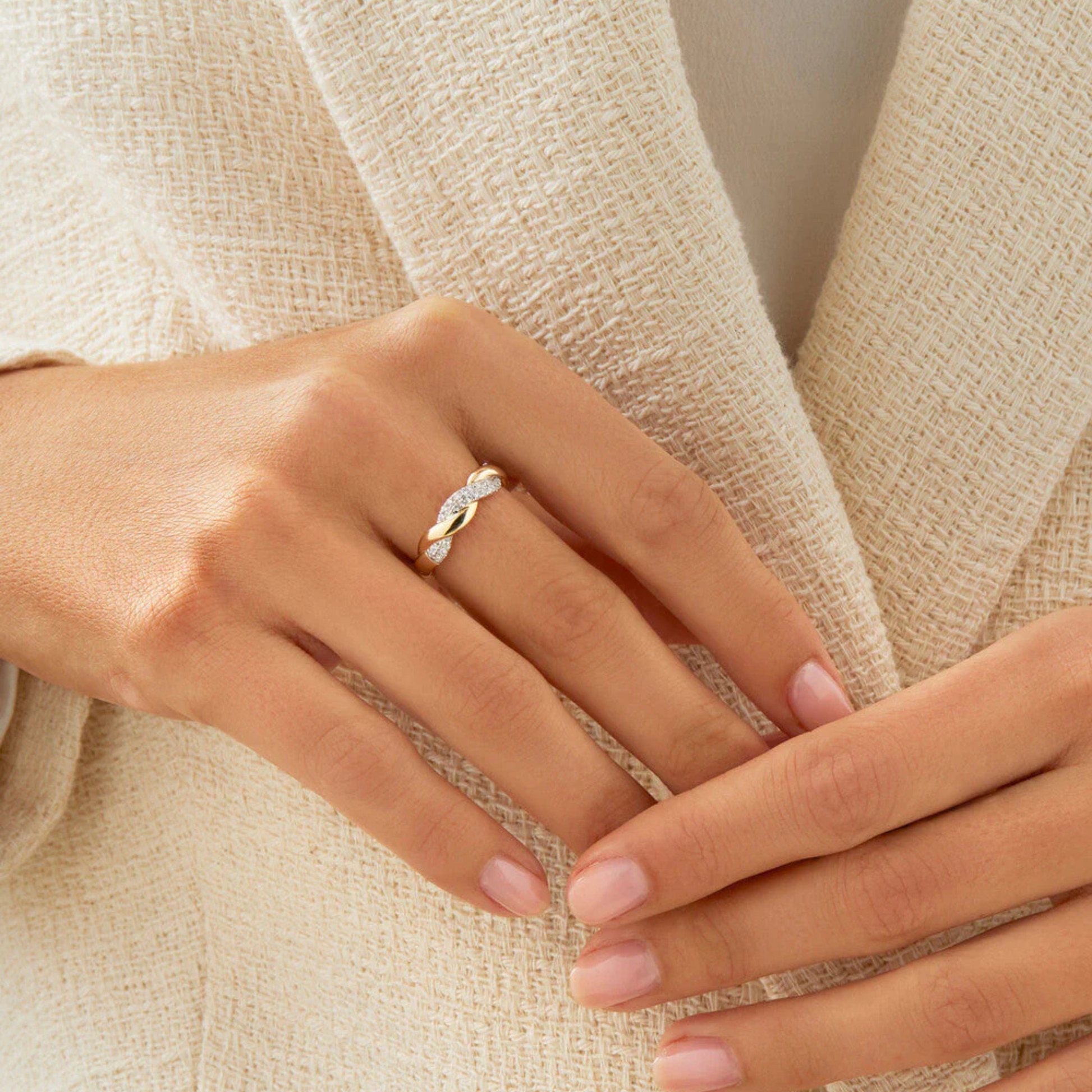 Twist Ring with 1/5 Carat TW of Diamonds in 14kt Yellow Gold