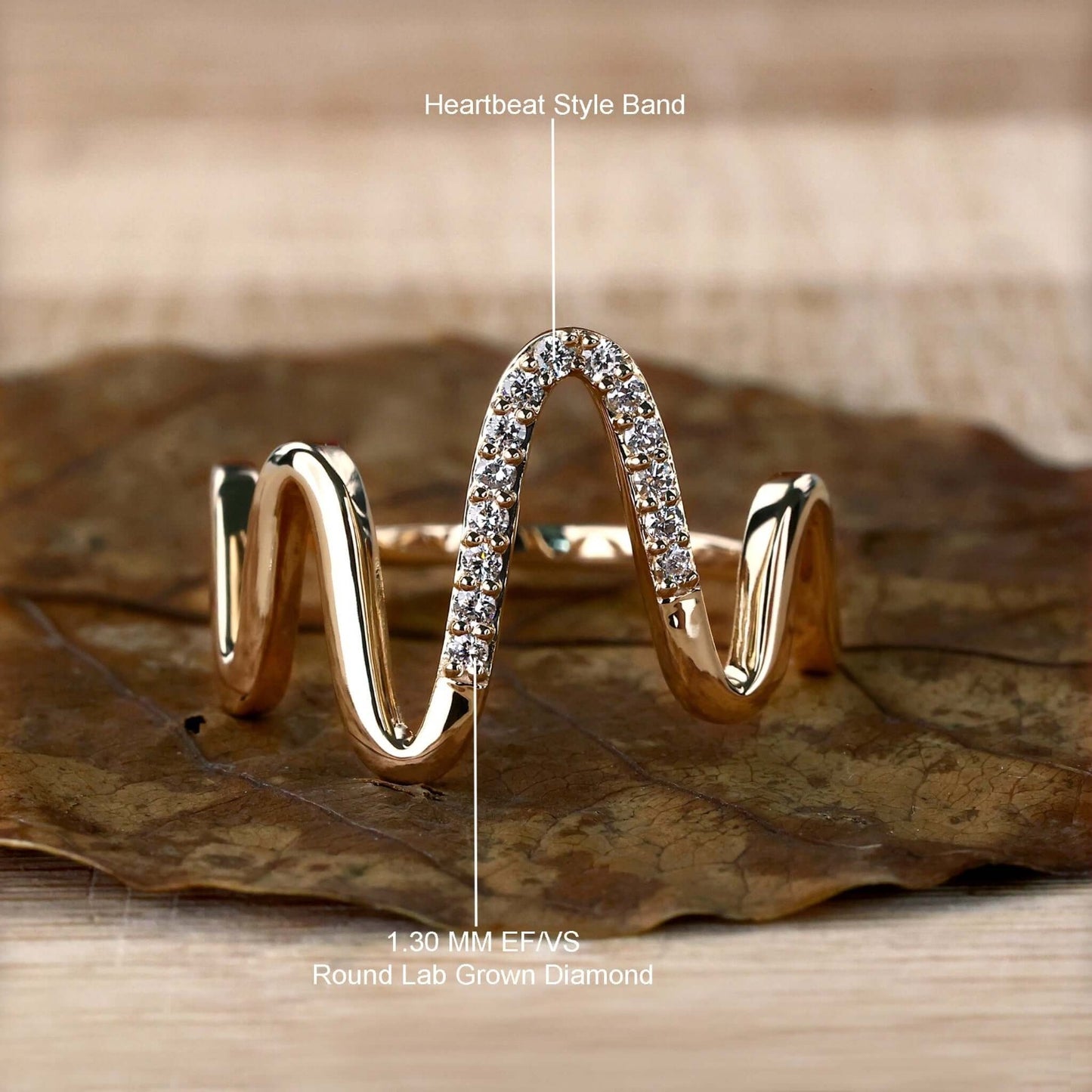 Heart Beat Style Ring With Round Lab Grown Diamonds