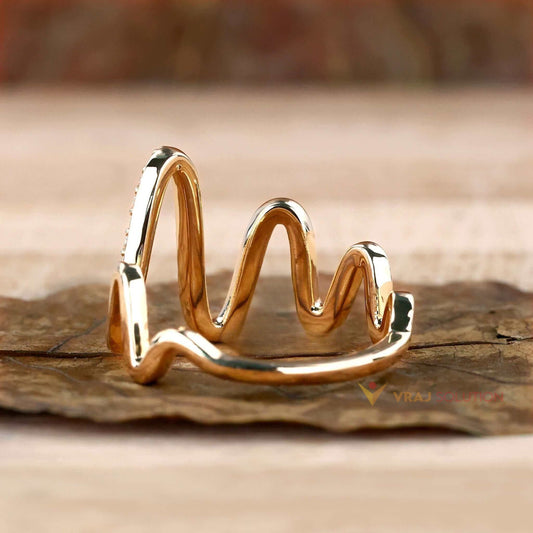 Heart Beat Style Ring With Round Lab Grown Diamonds