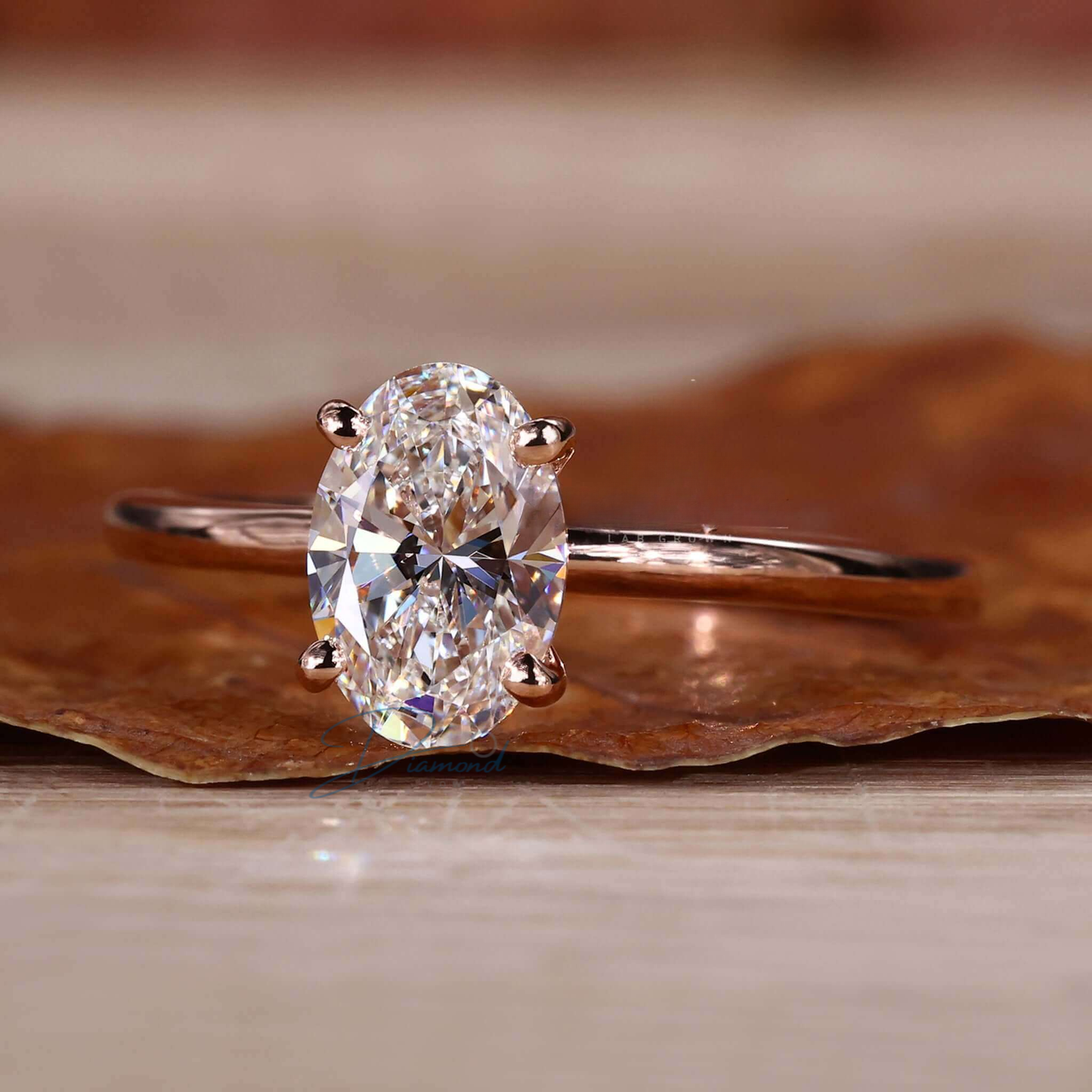 Oval Cut Lab Grown Diamond Solitaire Engagement Ring