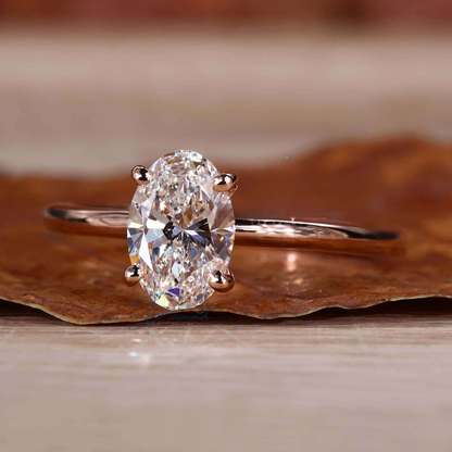 Oval Cut Lab Grown Diamond Solitaire Engagement Ring