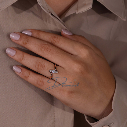 Round and Pear Lab Grown Diamond Promise Ring