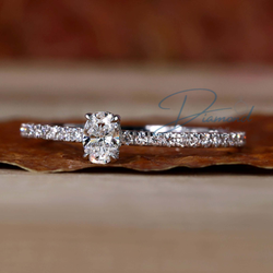 Hidden Halo Engagement Ring, Oval Lab Grown Diamond Ring