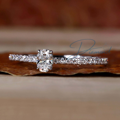 Hidden Halo Engagement Ring, Oval Lab Grown Diamond Ring