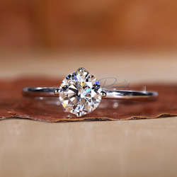 Round Brilliant Cut Diamond Ring - Solitaire Style