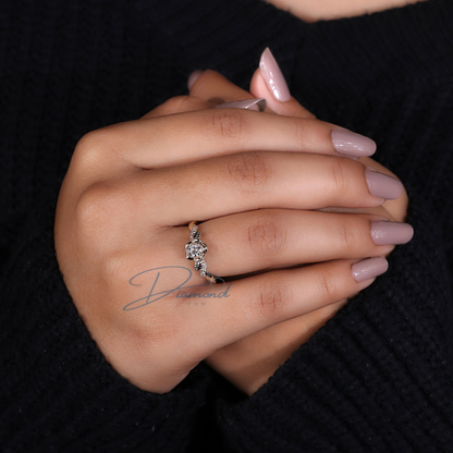 Round Diamond Engagement Ring with a Touch of Nature's Beauty