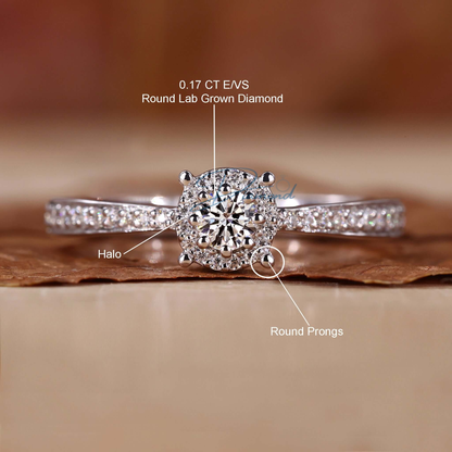 Round Lab Grown Diamond Minimalist Ring